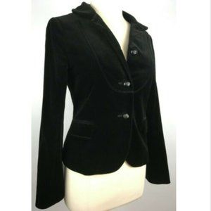 J Crew Dark Black Velvet Blazer  Sz 8